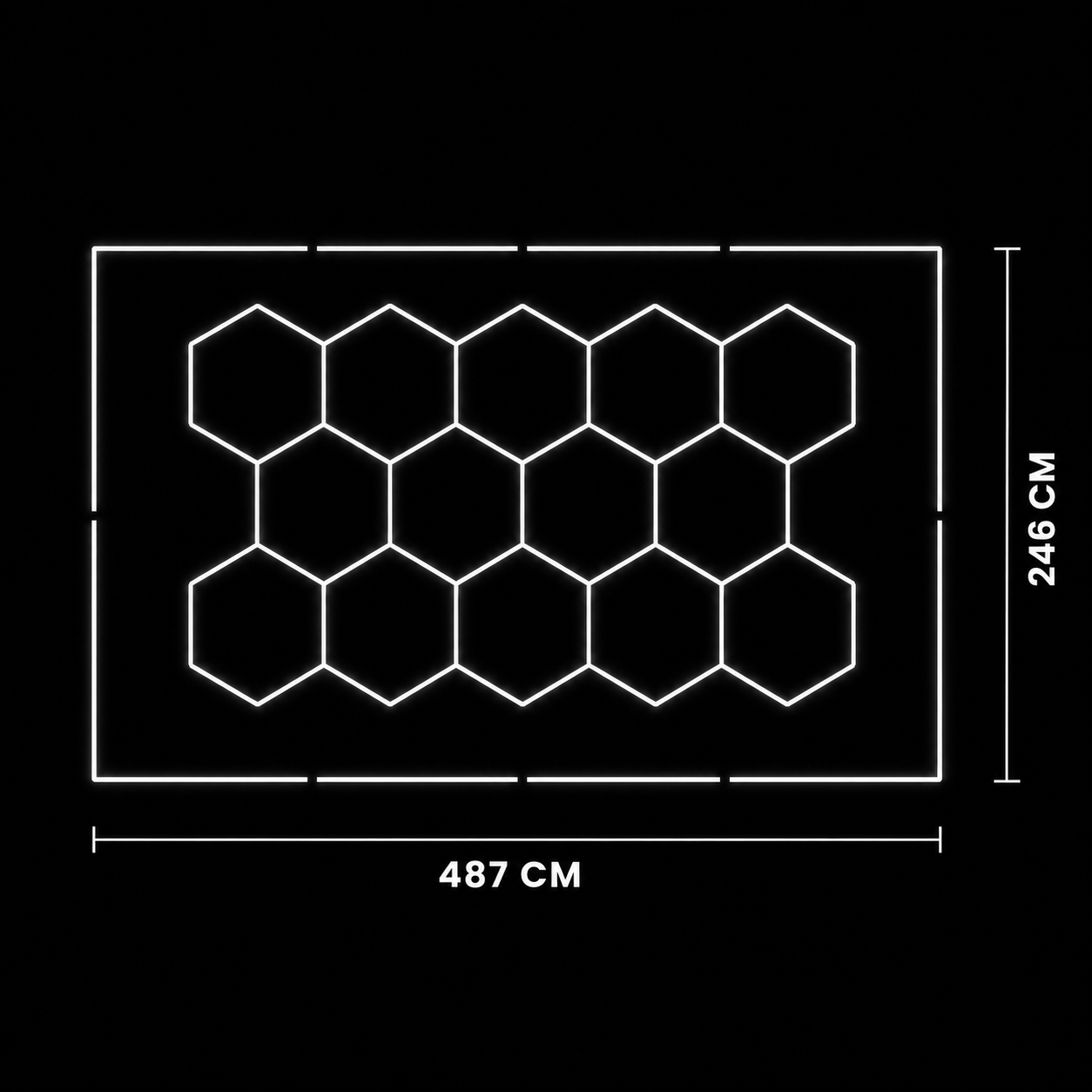 NORTHLUMEN® 14er Hexagon LED-Lichtsystem mit Rahmen